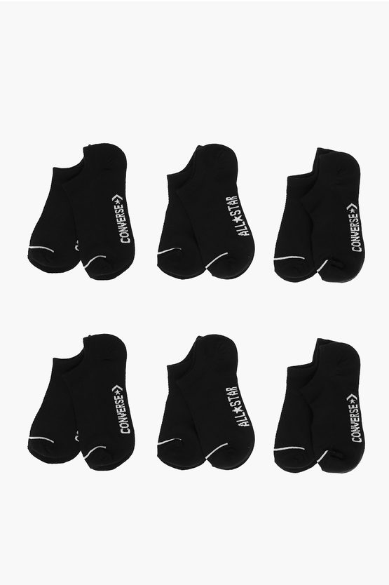 Contrasting Logo Solid Color WORDMARK NO SHOW 6 pairs of socks