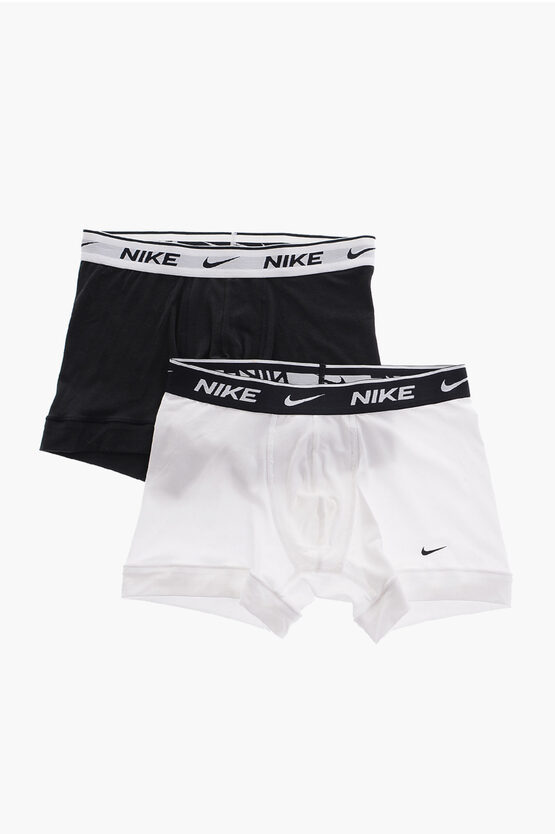 Nike Contrasting Logoed Drawstring Waist 2 Pairs Of Boxers Set In Multi