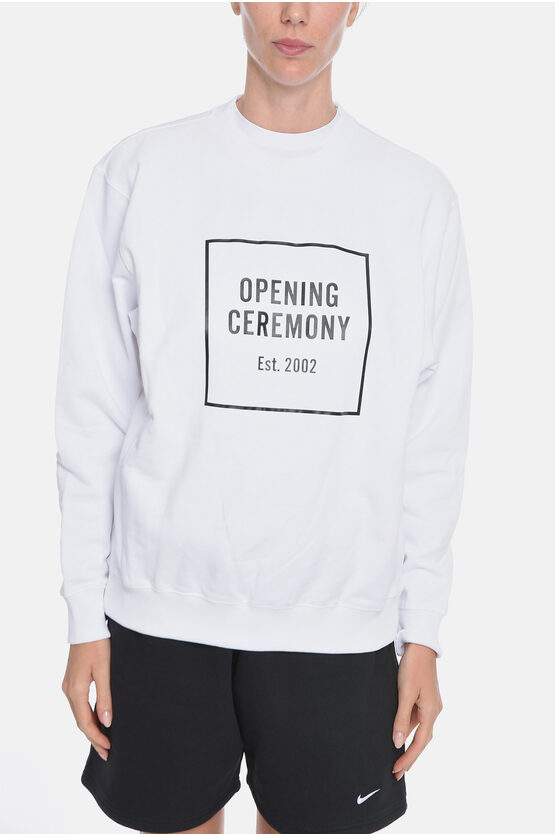 Opening Ceremony Contrasting Maxi Logo Crew-neck Sweatshirt In White