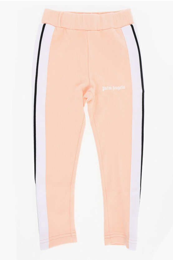 Palm Angels Contrasting Side Band Track Leggings In Black