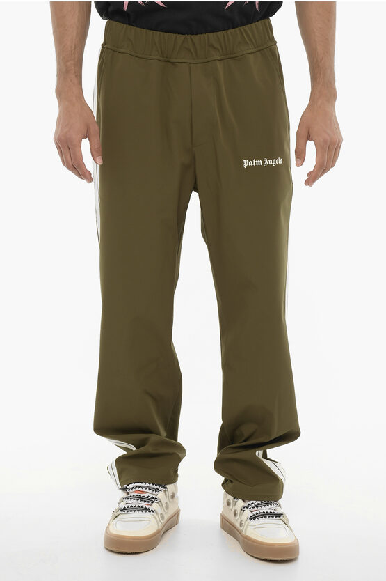 Shop Palm Angels Contrasting Side Bands Active Pants