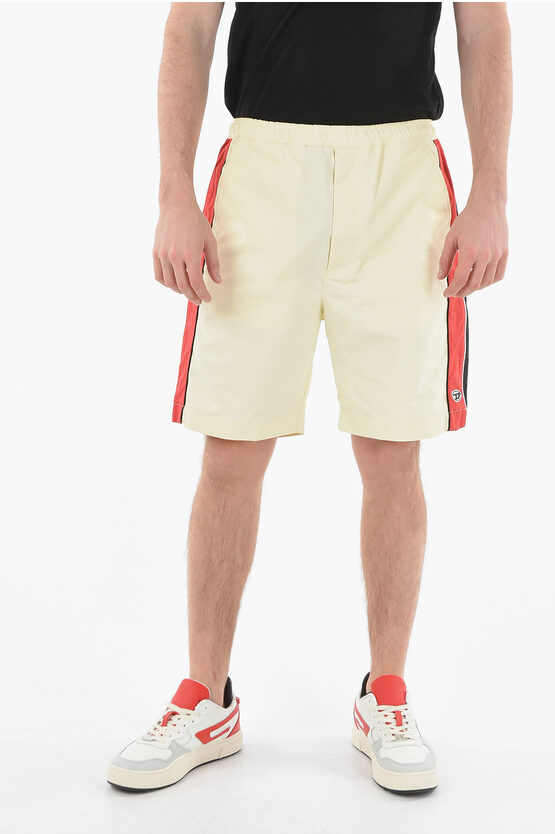 Diesel Contrasting Side Bands P-sports Shorts In Neutral