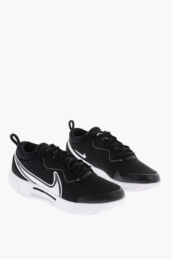 Nike Contrasting Sole Zoom Court Pro Cly Low-top Sneakers In White