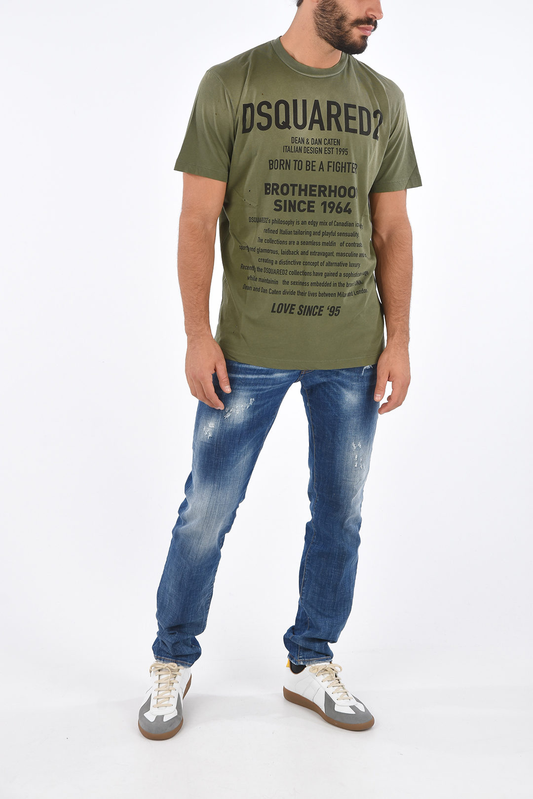 Dsquared2 COOL FIT BORN TO BE FIGHTER Crew-Neck T-Shirt men