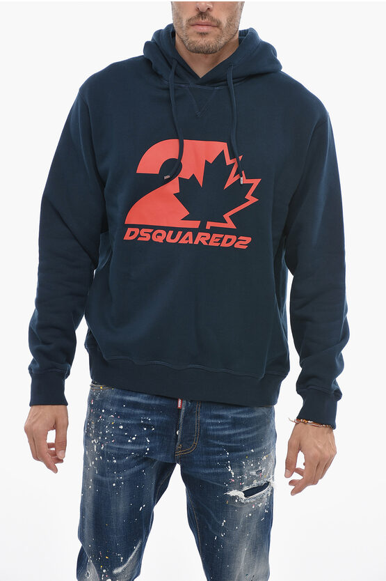 Shop Dsquared2 Cool Fit Hoodie Sweatshirt With Logo Print