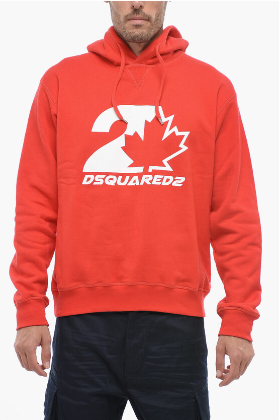 Shop Dsquared2 Cool Fit Hoodie Sweatshirt With Logo Print