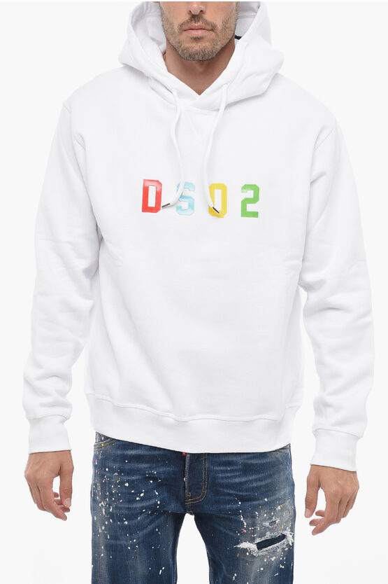 Shop Dsquared2 Cool Fit Hooded Sweatshirt With Embossed Logo