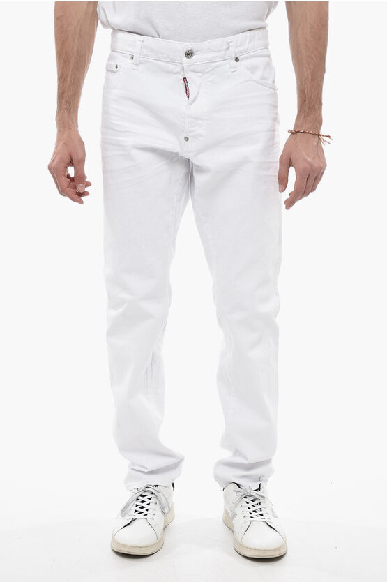 Dsquared2 White Cotton Denim Jeans