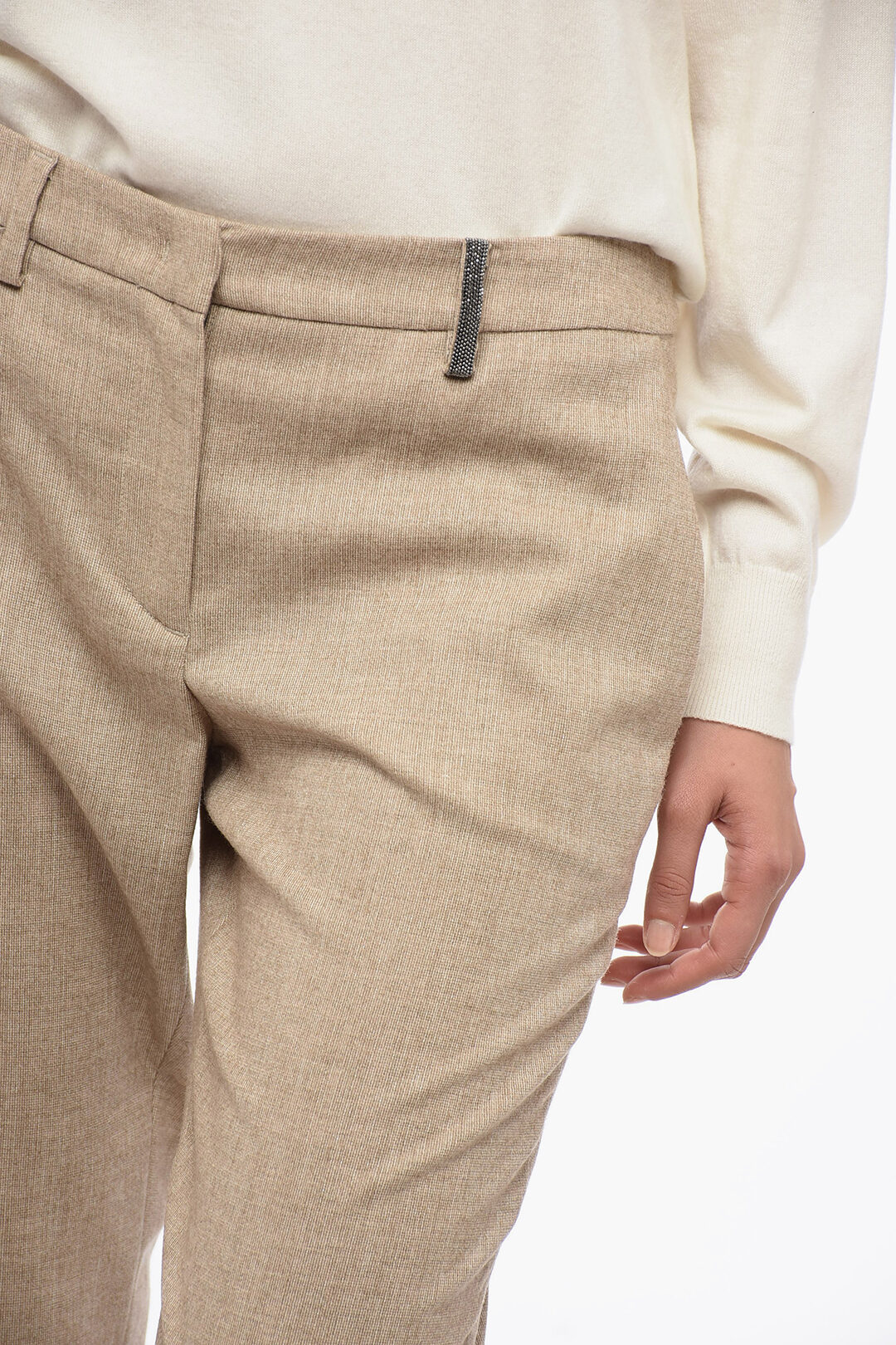 Fabiana Filippi Cool Wool Pants with Shimmer Detail women