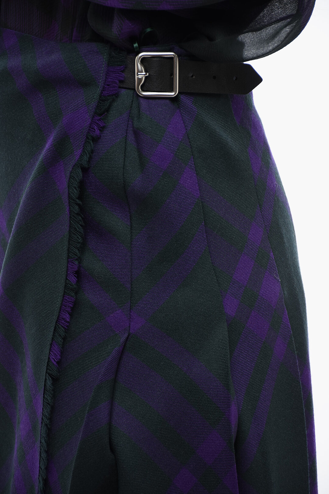 Burberry Cool Wool Pleated Skirt with Check Motif women Glamood