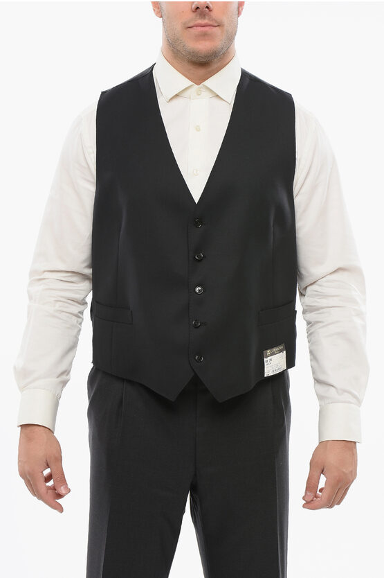 Corneliani Cool Wool Vest With Half-belt