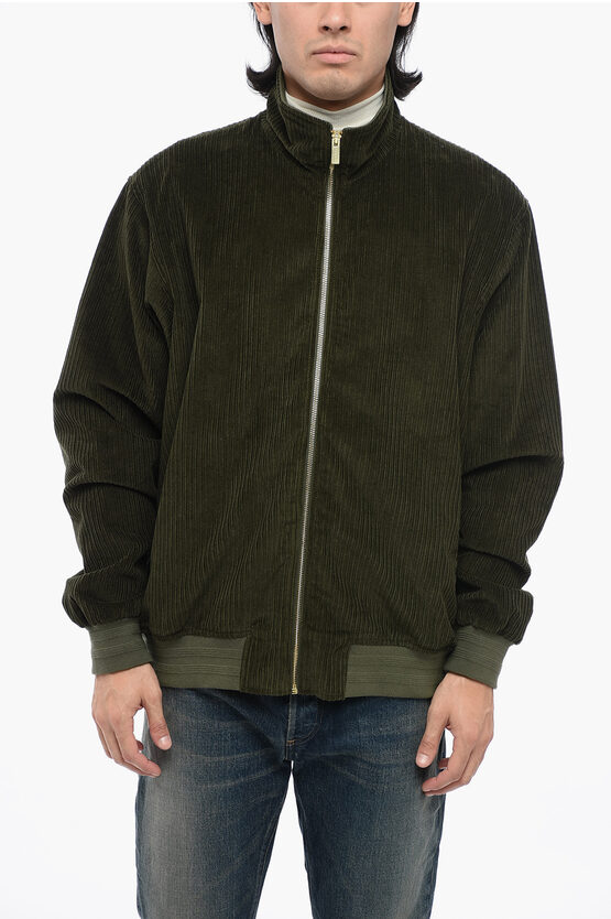 Shop Drôle De Monsieur Corduroy Bomber Fit Track Sweatshirt