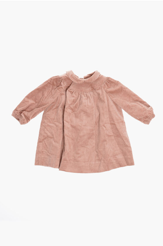 Bonpoint Corduroy Dress With Back Buttoning In Pink