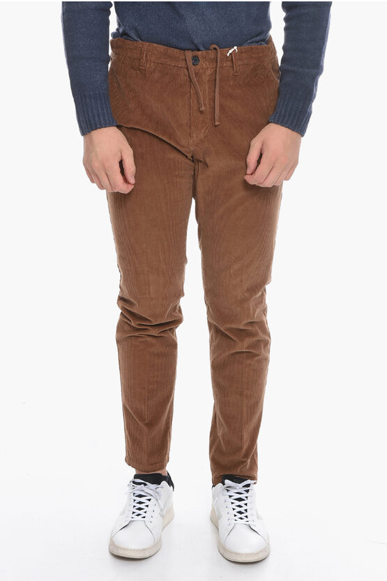 Altea Corduroy Dumbo Trousers With Belt Loops In Neutral