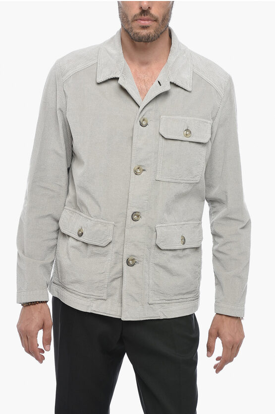 Shop Altea Corduroy Harrison Overshirt With Collar