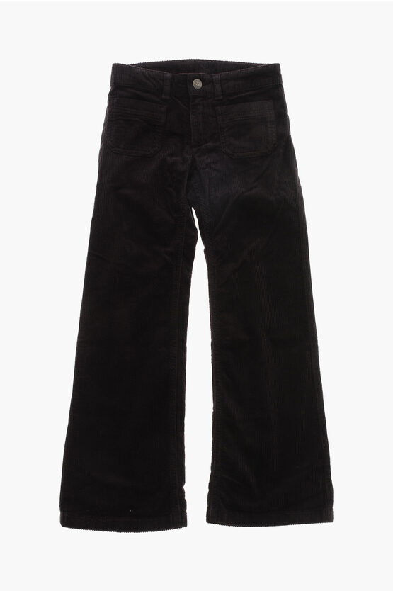 Bonpoint Corduroy Junon Bootcut Pants In Black
