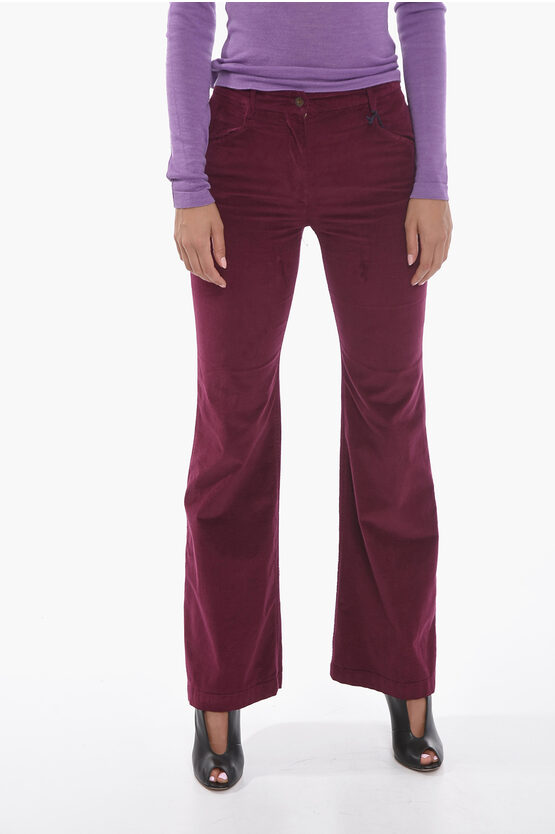 True Royal Corduroy Laura Straight Fit Trousers In Pattern