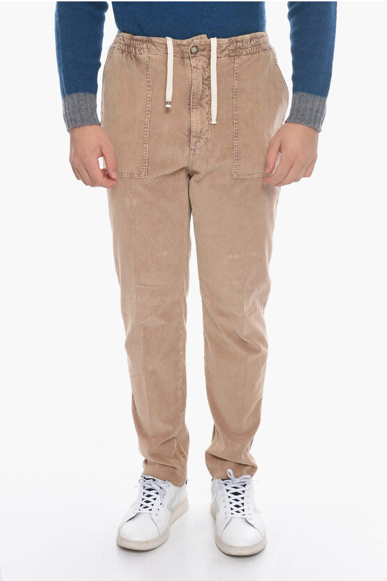 Altea Corduroy Murray Pants With Drawstring Waist In Neutral