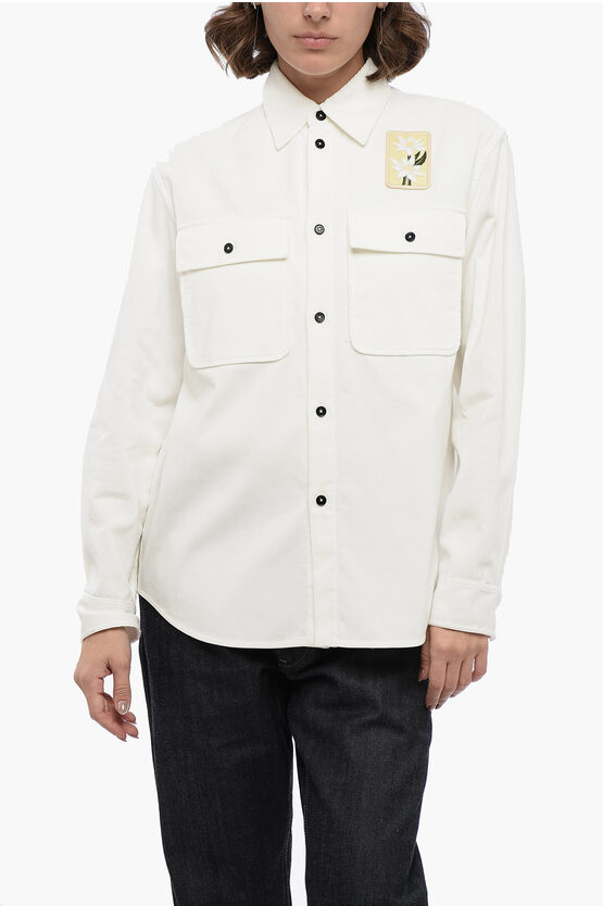 Jil Sander Corduroy Overshirt With Embroidered Patch