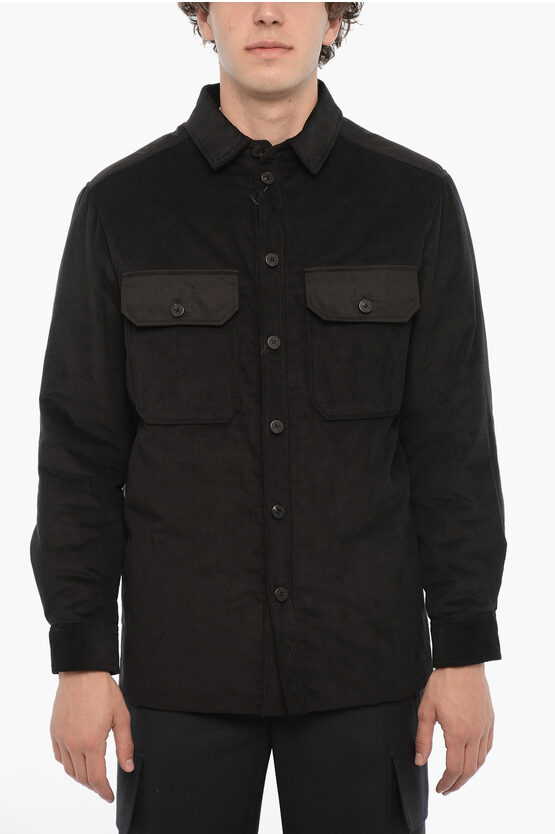 Neil Barrett Corduroy Overshirt With Quilted Insert To The Rear