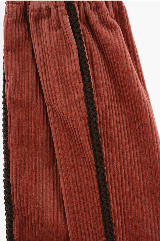 Corduroy pants with Braided Motif