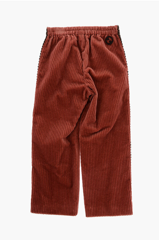 Corduroy pants with Braided Motif