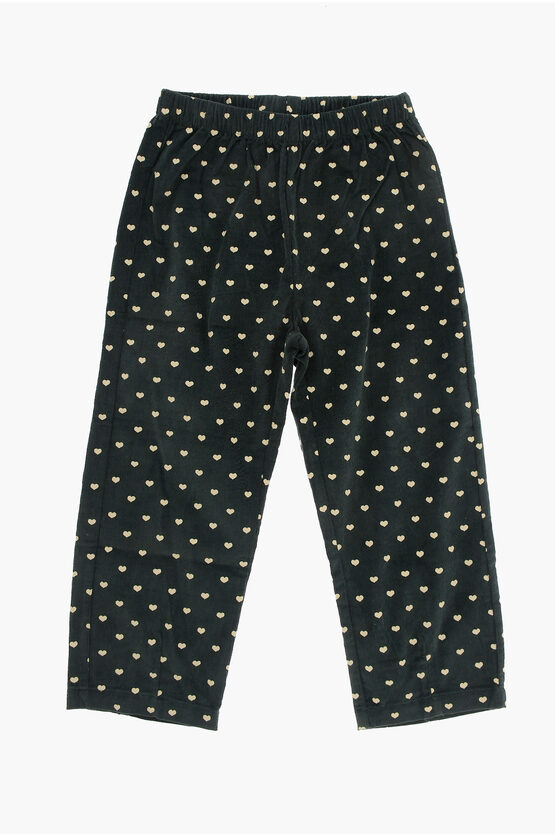 Shop Konges Slojd Corduroy Pen Pants With All-over Hearts Print