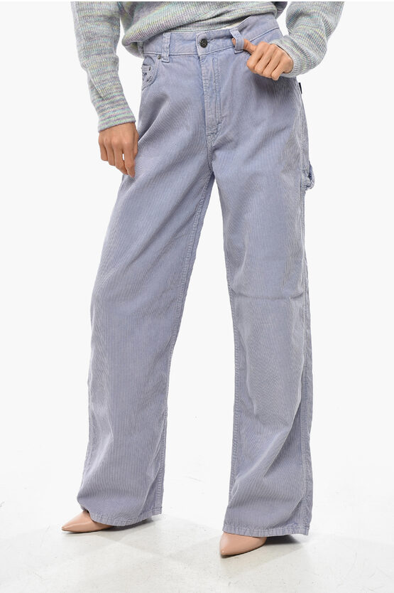 Haikure Corduroy Winona 5 Pockets Pants With Logo Button In Purple
