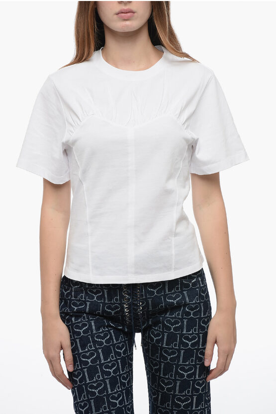 Shop Isabel Marant Corset Desinged T-shirt With Draped Detail