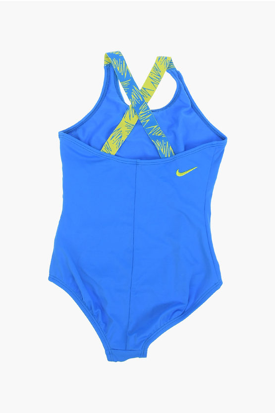 Costume da bagno Intero con Stampa Logo Laterale a Contrasto