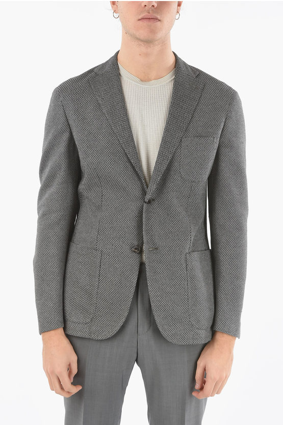 Corneliani Cotton 2-buttons Unlined Blazer In Gray