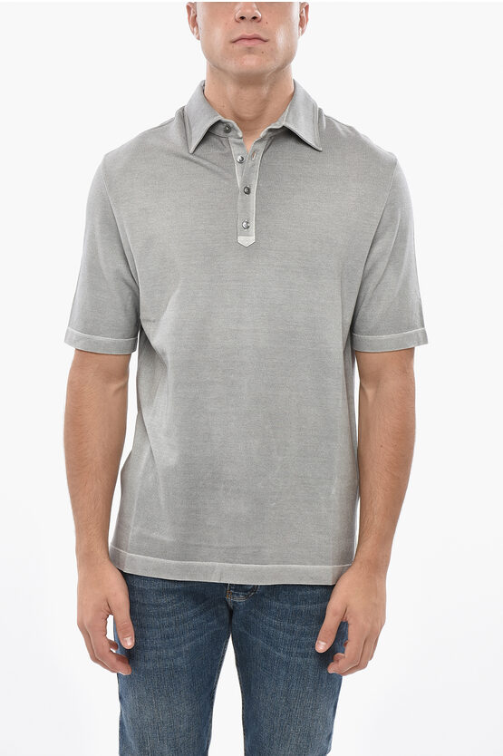 Malo Cotton 4 Buttons Polo In Gray