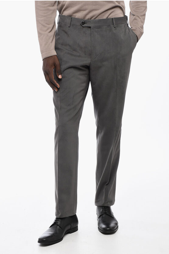 Shop Corneliani Cotton Academy Chinos Pants With Belt Loops