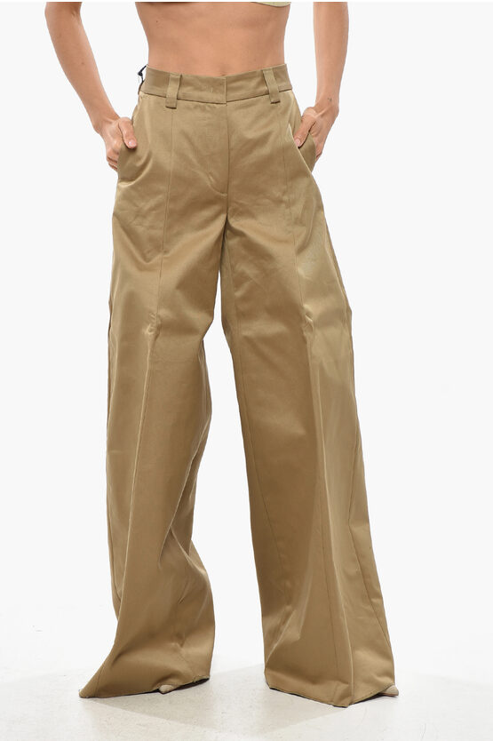 The Latest Cotton Alma Chinos Pants With Extra Wide Leg In Nude