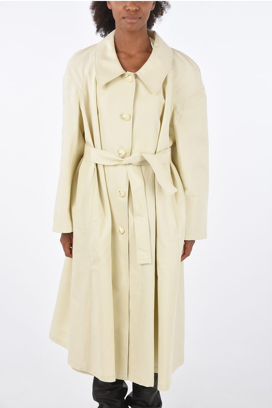 Lemaire cotton and flax belted balmacaan coat women - Glamood Outlet