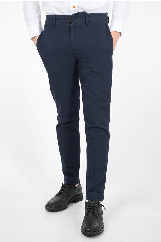 Aspesi Cotton and Linen DOVER Stright Fit Pants with Jetted Pockets men ...