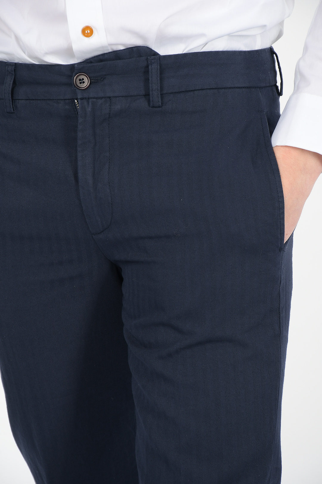 Aspesi Cotton and Linen DOVER Stright Fit Pants with Jetted Pockets men ...