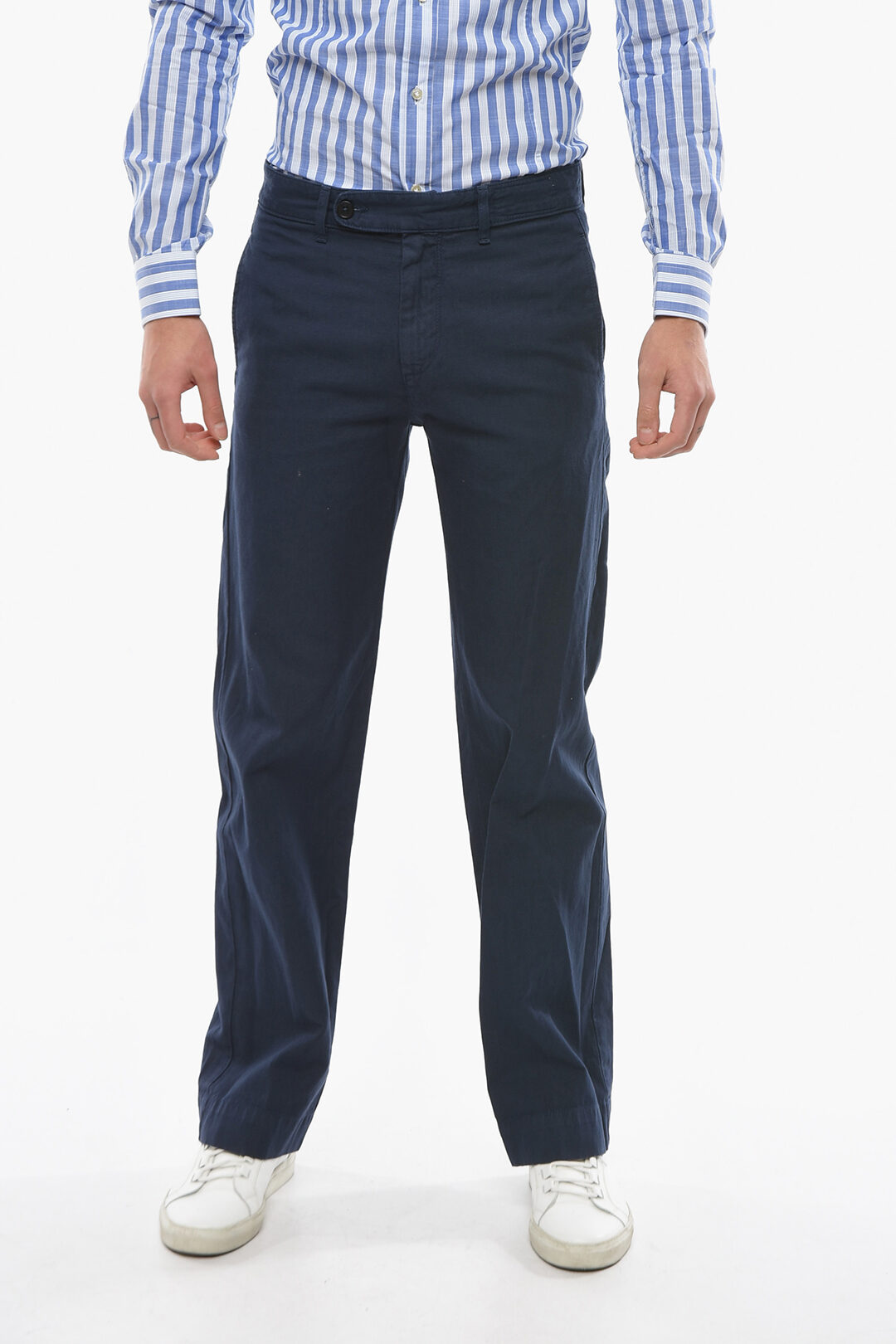 Massimo Alba Cotton and Linen MARLIN2 Pants with Belt Loops men