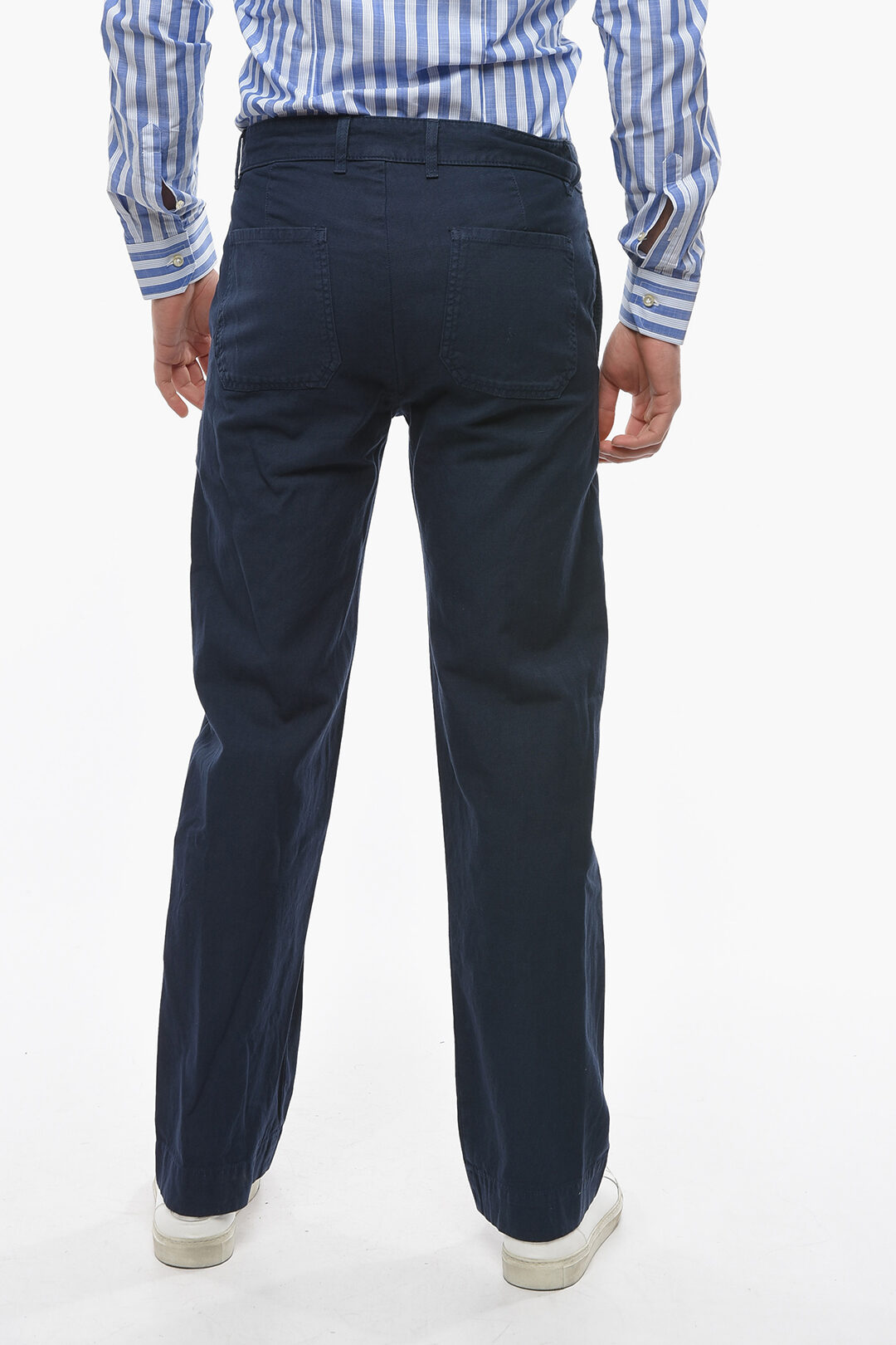 Massimo Alba Cotton and Linen MARLIN2 Pants with Belt Loops men