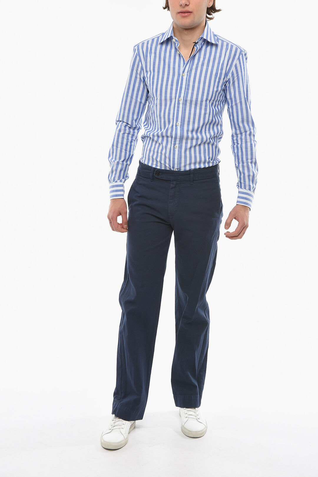 Massimo Alba Cotton and Linen MARLIN2 Pants with Belt Loops men