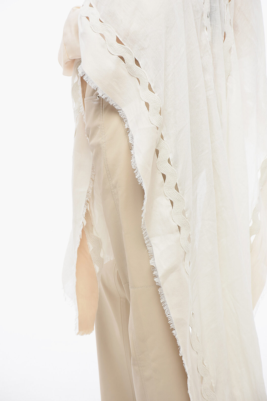 AllSaints Cotton and Linen RUANA Poncho With Cut-Out Details women ...