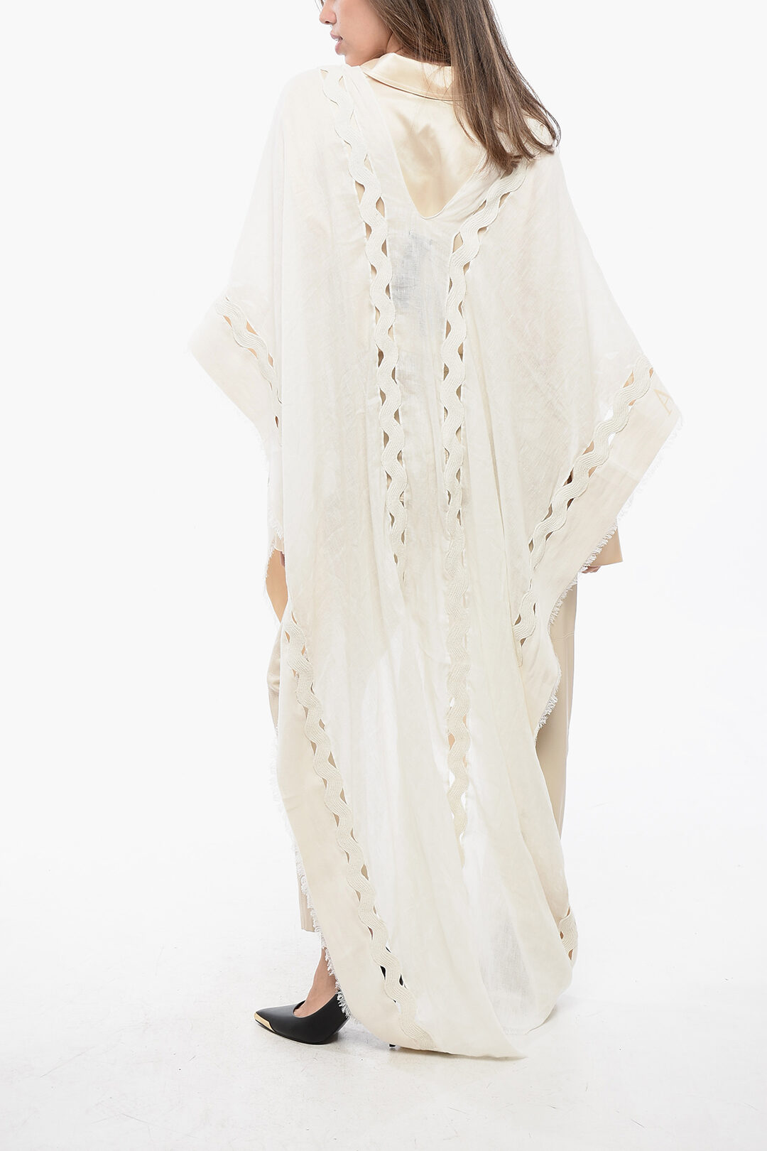 AllSaints Cotton and Linen RUANA Poncho With Cut-Out Details women ...