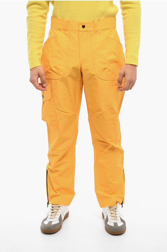 Woolrich Cotton And Nylon Regular Waist Cargo Trousers In Yellow