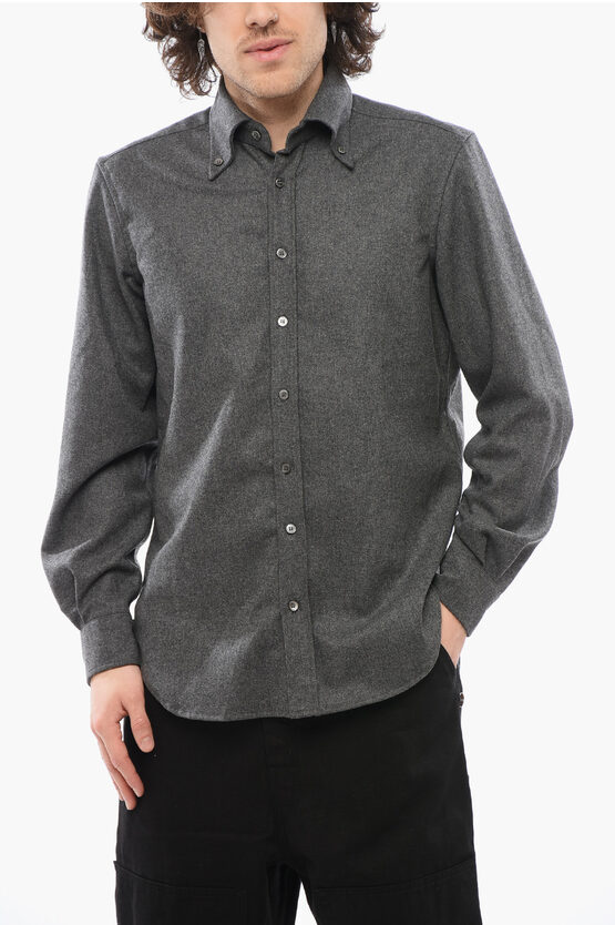 Department Five Cotton And Virgin Wool Button Down Stramp Shirt