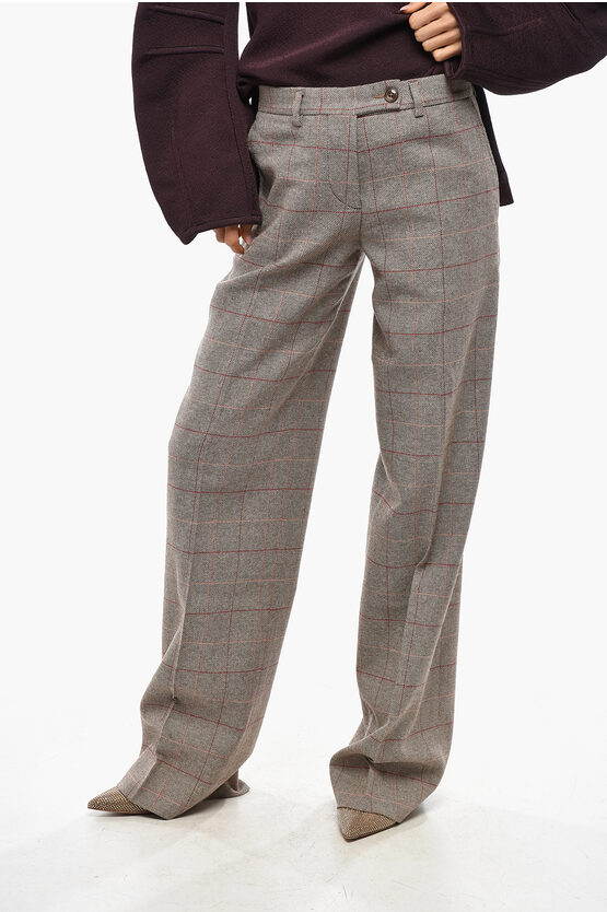Fortela Cotton And Wool Blend District Check Juliana Pants In Multi
