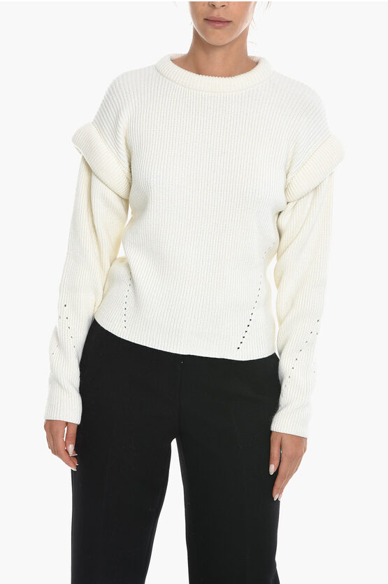 Notes Du Nord Cotton And Wool Ribbed Erin Sweater In Neutral