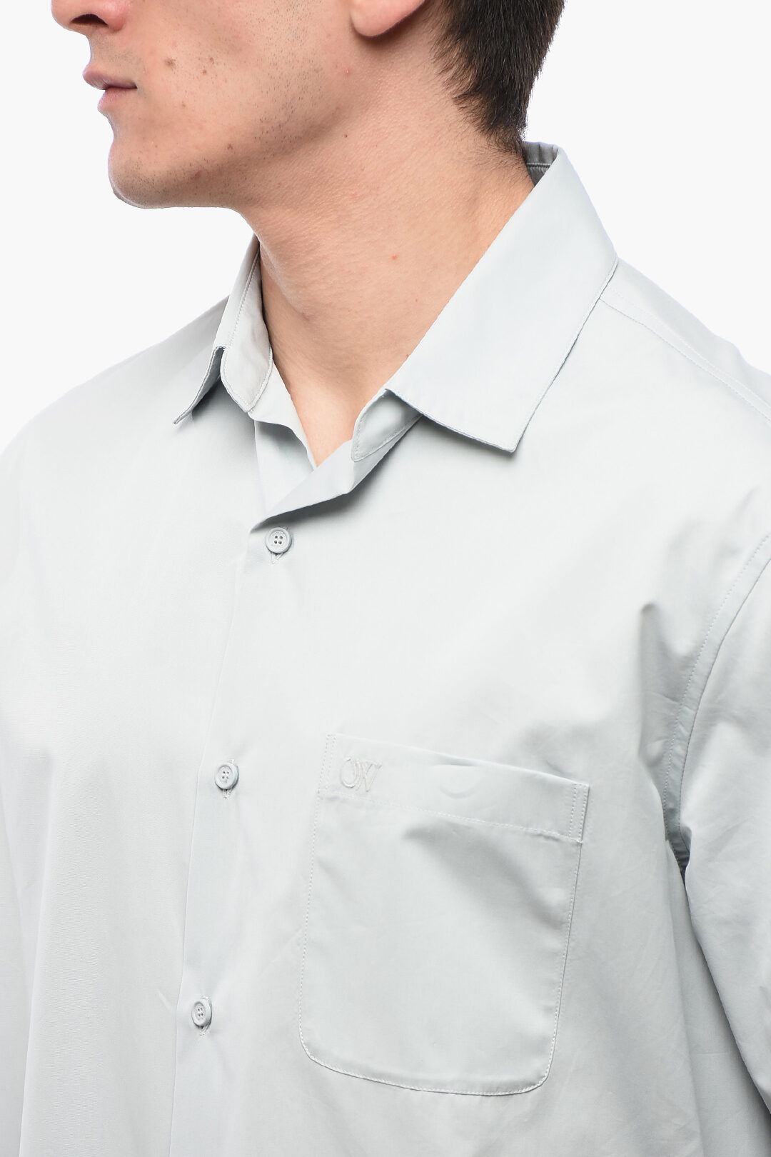Brush Arrow Poplin Bowling Shirt 600076142wht main image 0