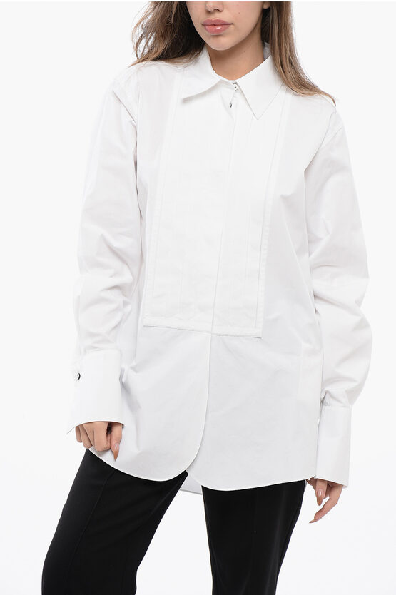 Jil Sander Cotton Asymmetric Shirt With Hidden Placket