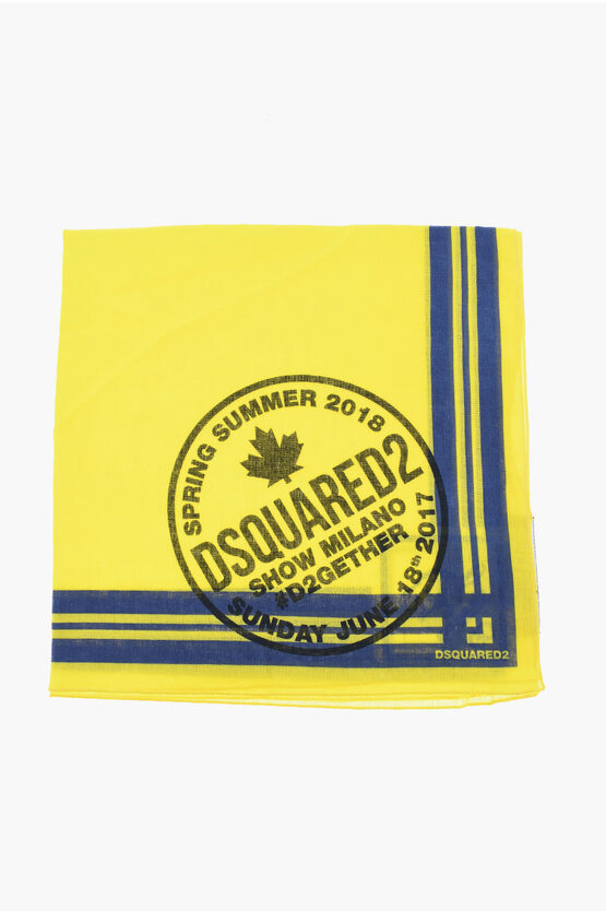 Dsquared2 Cotton Bandana With Beaver Print