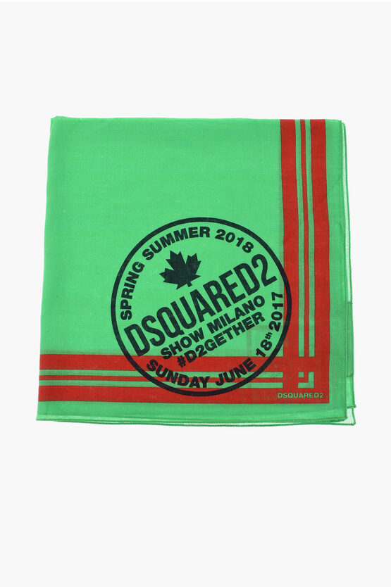 Dsquared2 Cotton Bandana With Beaver Print